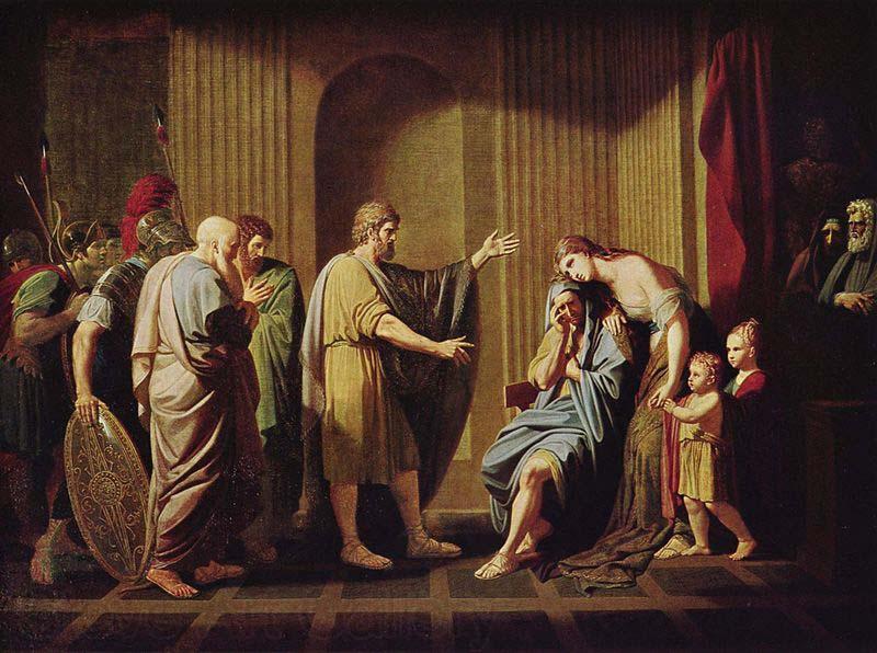 Benjamin West Kleombrotos sent into Exile by Leonidas II